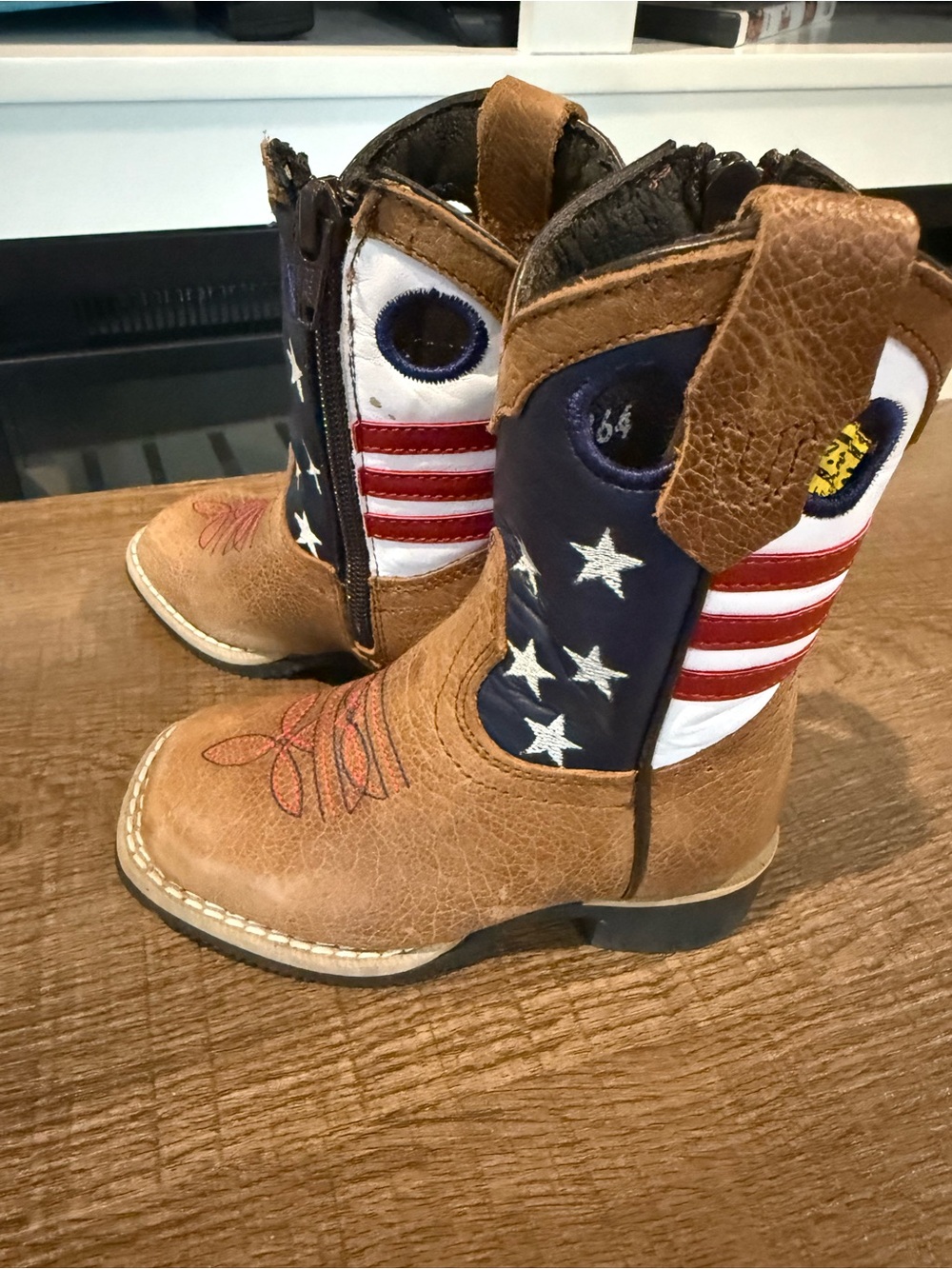 Kids' JB Dillon with American Flag Accent - Brown, Navy, Red, White